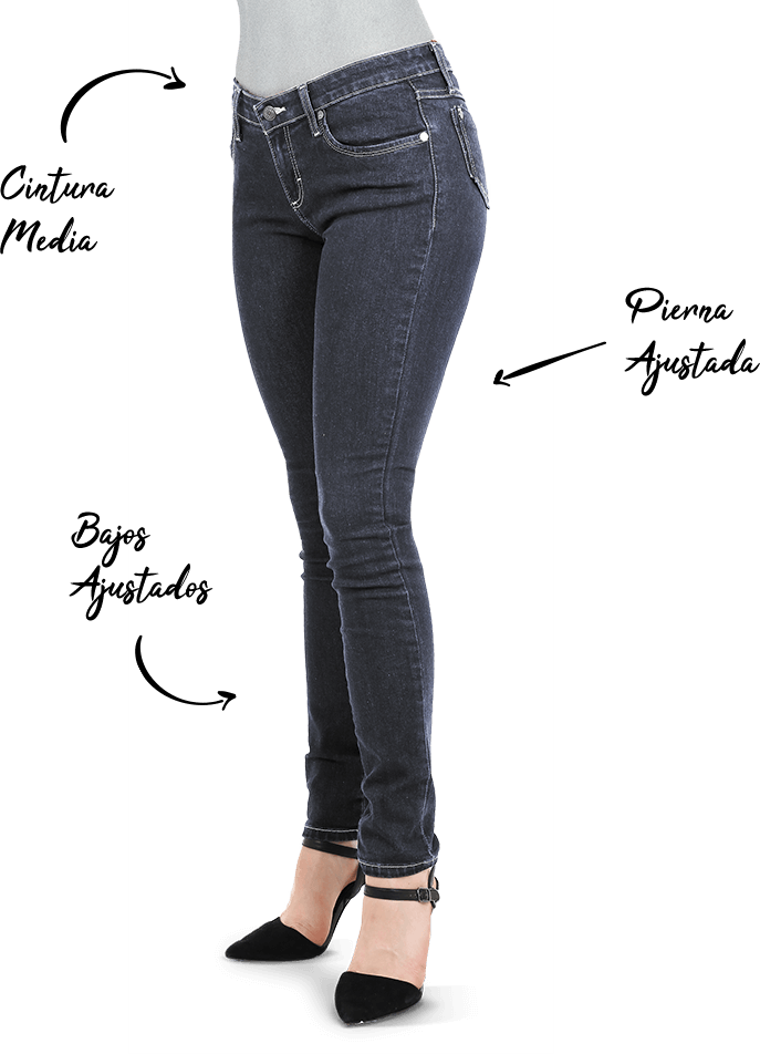 Skinny Cintura Media Pantalón Mujer Leejeans