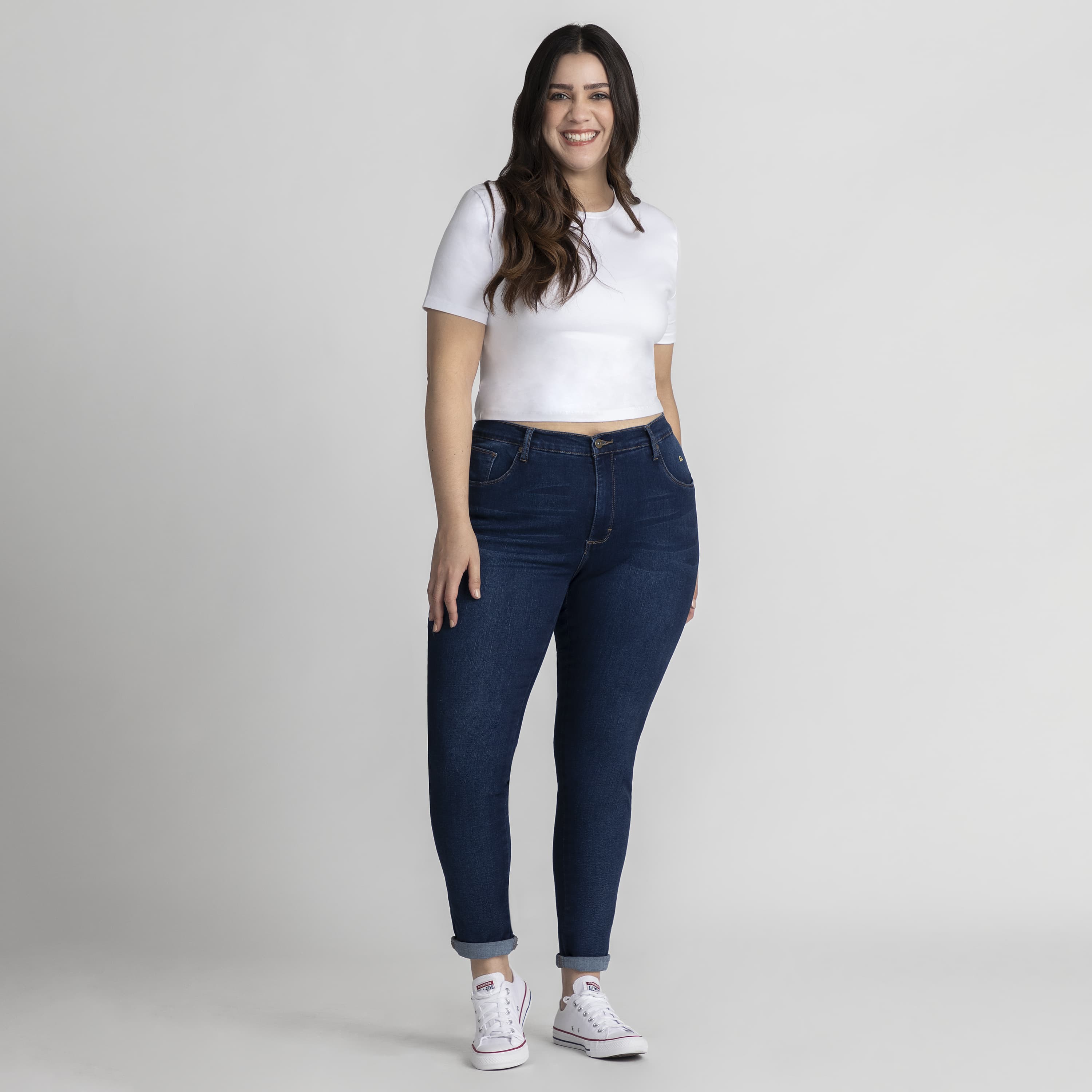 Skinny Citura Alta Plus Size Pantalón Mujer Leejeans
