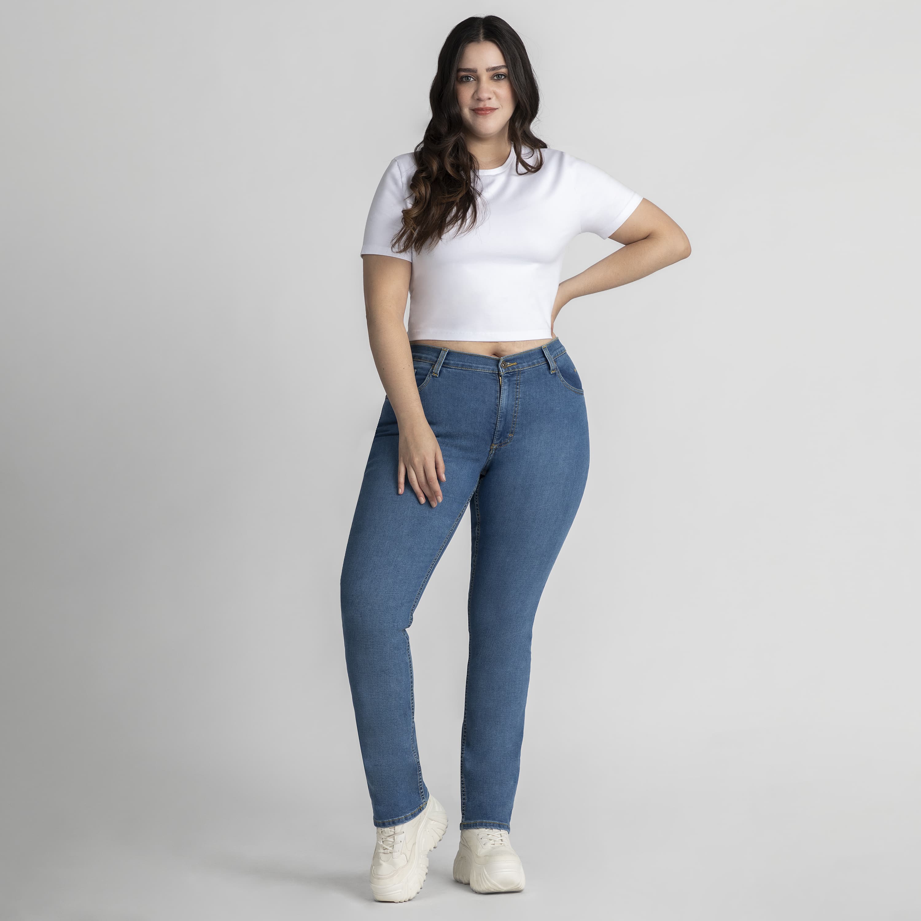 Slim Fit Plus Size Pantalón Mujer Leejeans